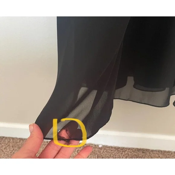 Bill Levkoff Leighton Formal Dress Black Chiffon Halter A-line Princess Size 16 - Picture 2 of 16